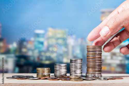 Foto Growing up of business concepts background