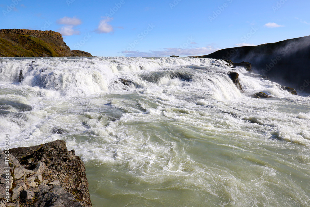 Fototapeta premium Gullfoss (Golden waterfalls), Iceland. It is located in the South of Iceland, Close to Reykjavik.