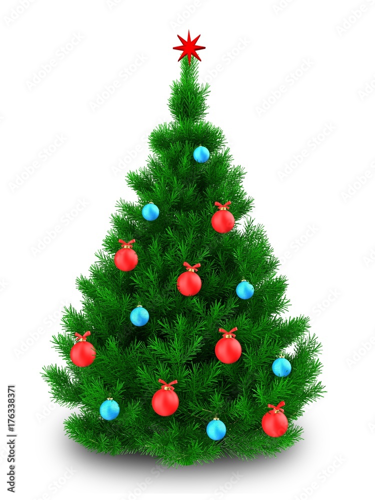 3d Christmas tree over white 3d Christmas tree over white