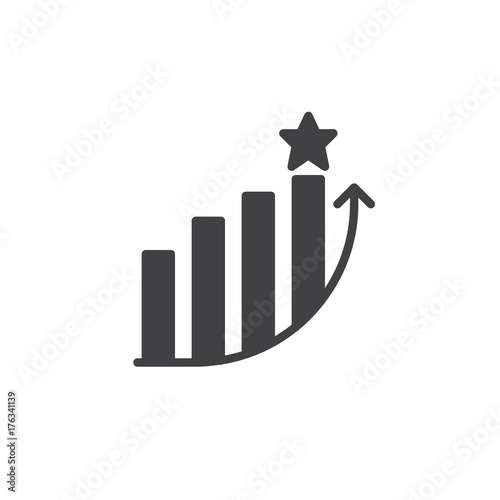 Profits graph icon vector, filled flat sign, solid pictogram isolated on white. Success symbol, logo illustration.