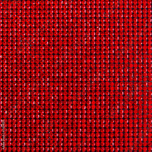 Canvas of red rhinestones. Background.