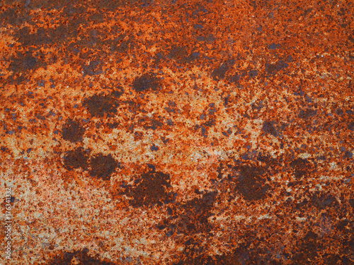 Old dirty spotted stained rusty orange gray grainy texture iron tunnel pipe plate background