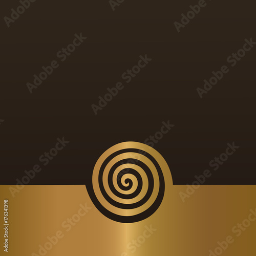 Abstract gold spiral background design element.