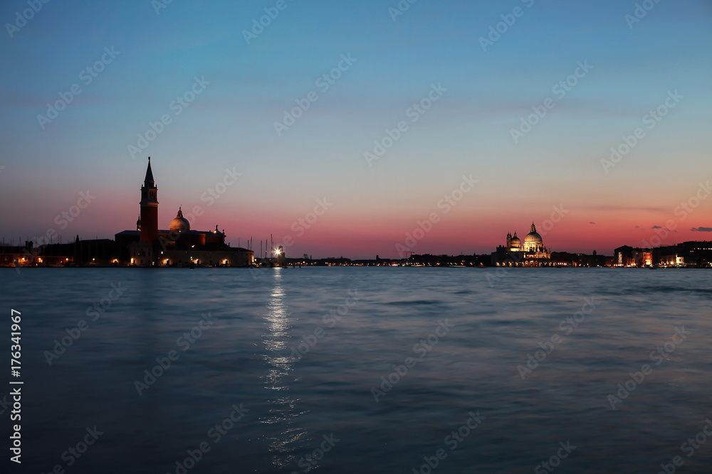 Fototapeta premium Venice twilight sky, Italy