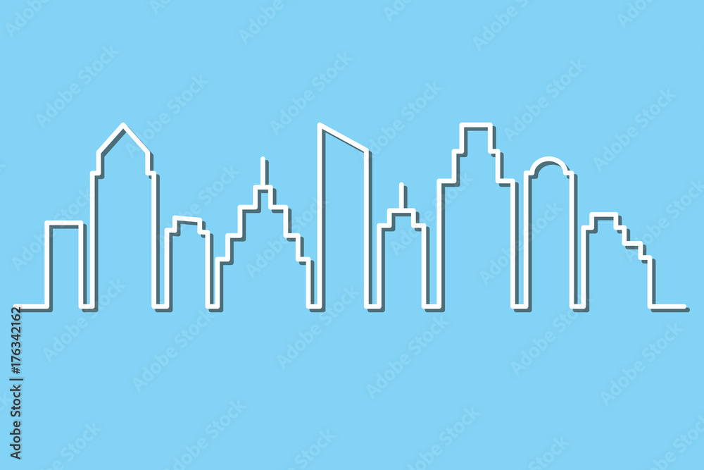 City skyline in minimalist style