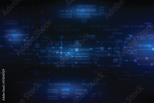 vector blue future abstract technology background, digital data encryption, internet firewall computer
