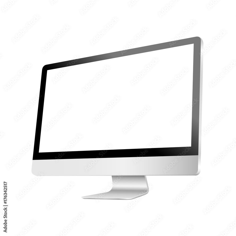 Modern computer realistic monitor isolated on white background Modern computer realistic monitor isolated on white background