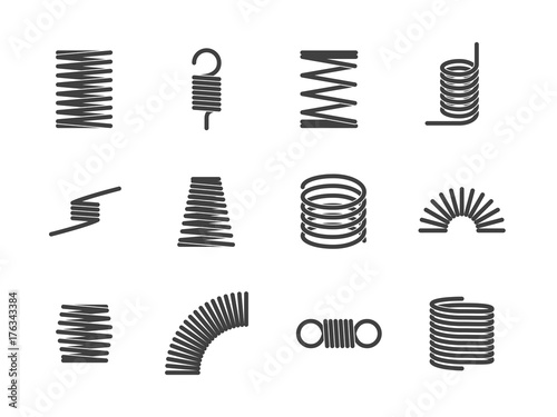 Metal spiral flexible wire elastic spring icons i