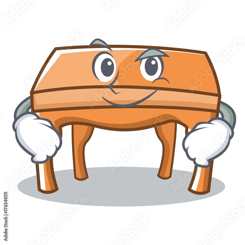 Smirking table character cartoon vector illustration 