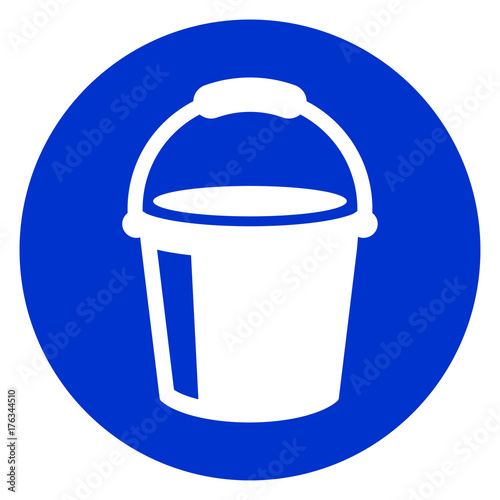 bucket blue circle icon