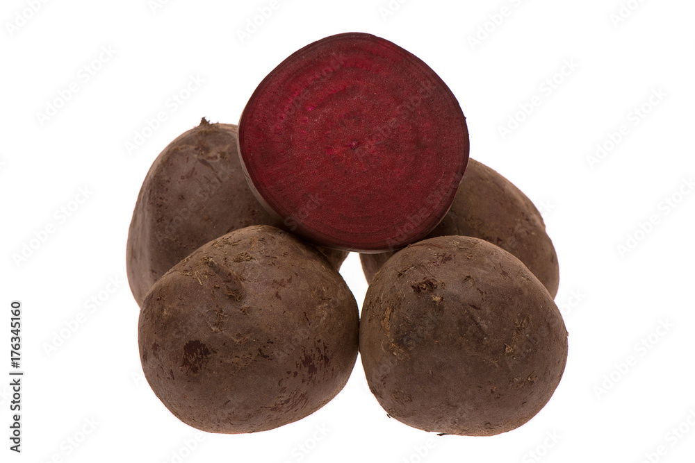 Five beetroot plants