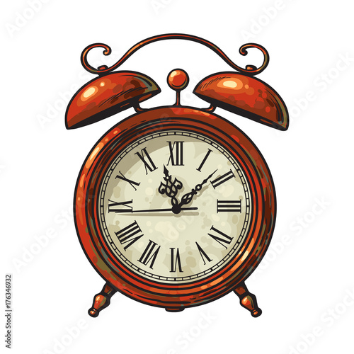 Cartoon old alarm clock Stock Vector | Adobe Stock