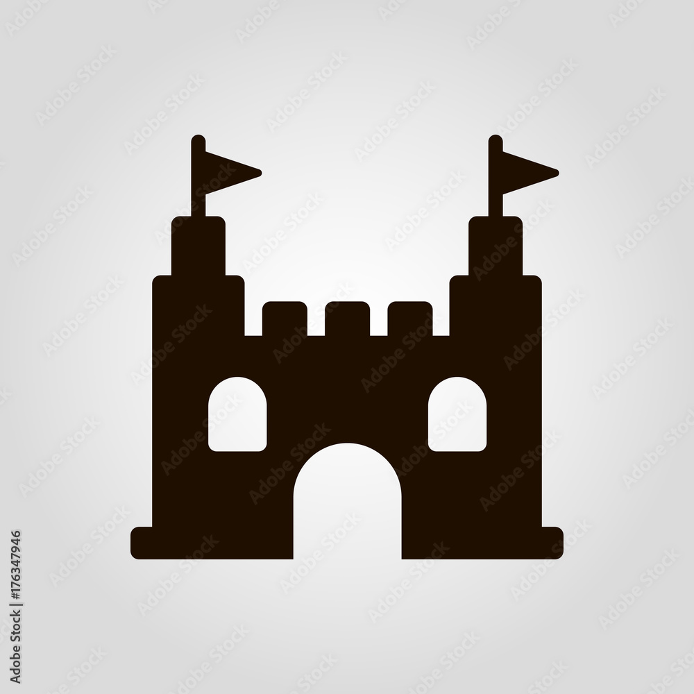 Castle isolated flat vector icon Castle isolated flat vector icon