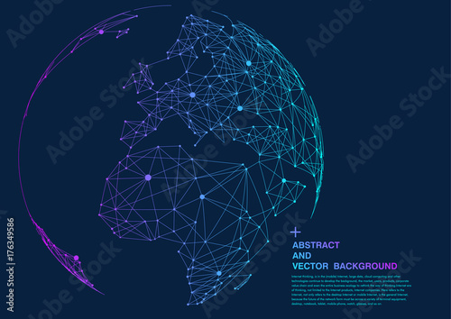 point and line composed world map,representing the global,Global network connection,international meaning.	