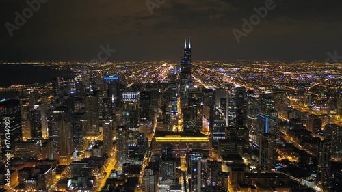 Aerial Illinois Chicago July 2017 Night 4K Inspire 2 