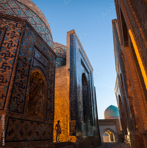 Ancient complex of buildings of Shakh i Zinda in the city of Samarkand, Uzbekistan