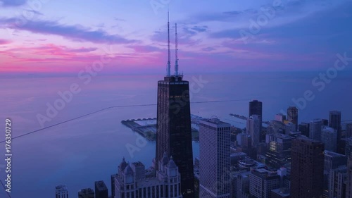Aerial Illinois Chicago July 2017 Sunrise 4K Inspire 2 