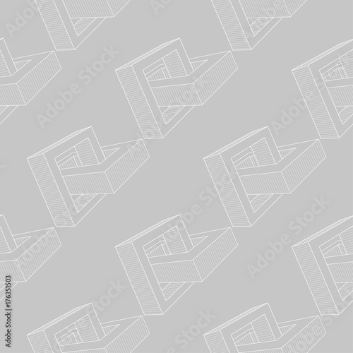 Gray and white geometric monochrome ornament. Seamless pattern for web, textile and wallpapers