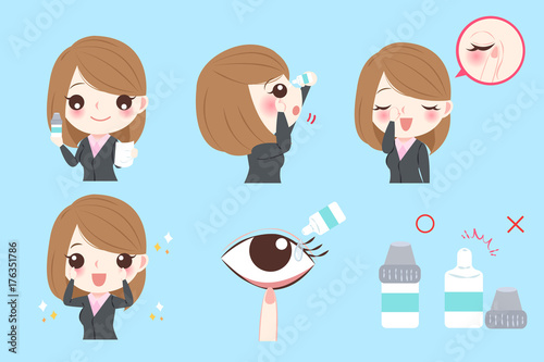 businesswoman with eye drops