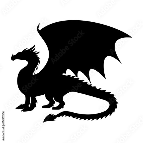 Dragon fantastic silhouette symbol mythology fantasy.