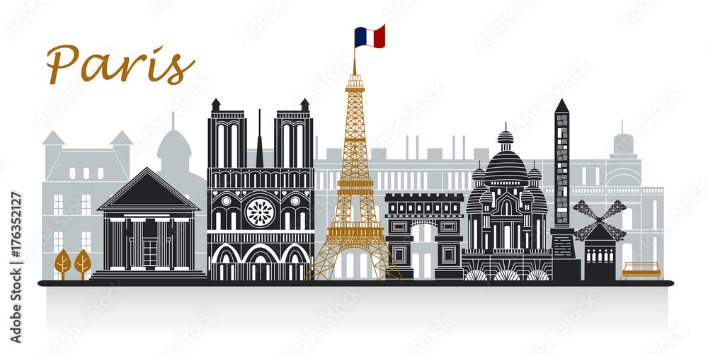 silhouette of paris