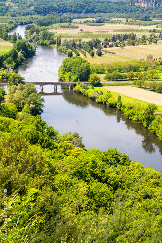 Domme. La Dordogne vue depuis le belvédère. Dordogne. Nouvelle Aquitaine