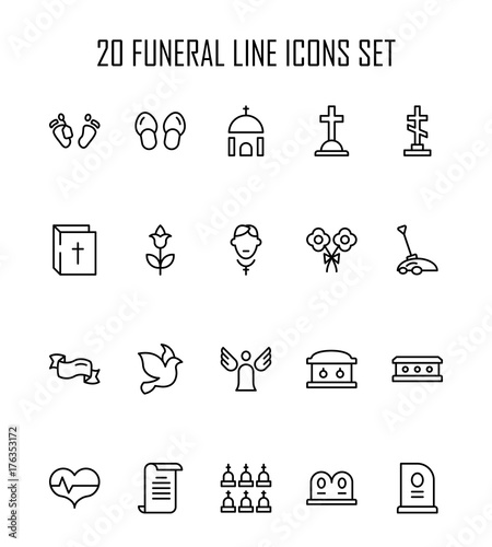 Funeral icon set