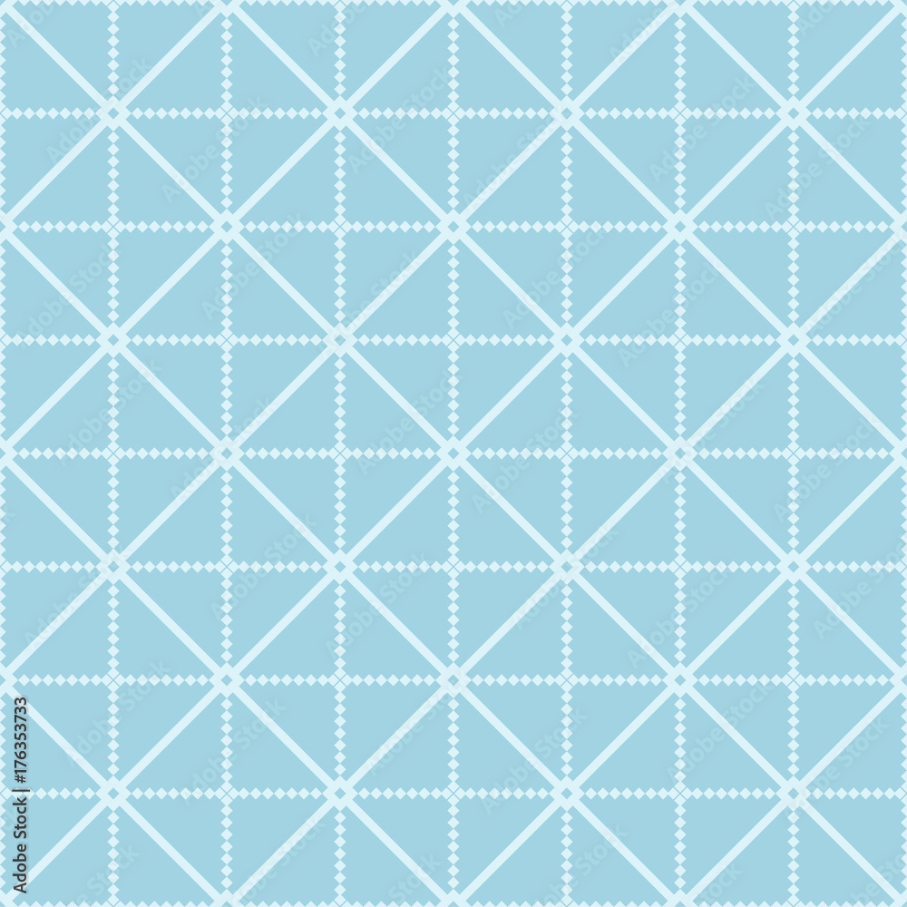 Fototapeta premium Light blue geometric ornament. Seamless pattern for web, textile and wallpapers