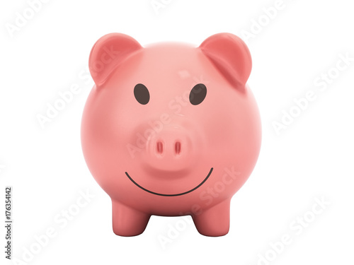 Money Piggy Bank 3d render on white background no shadow