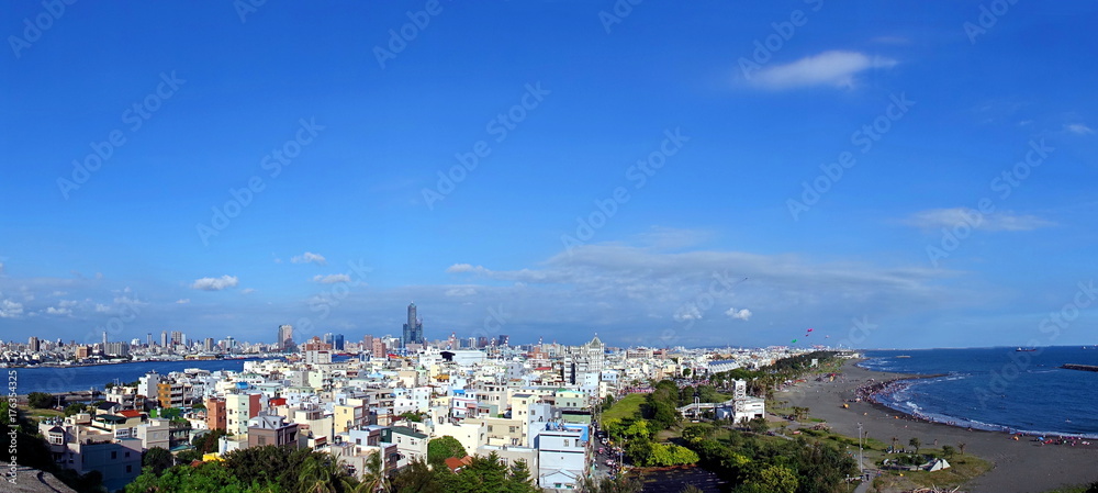 Panorama of Kaohsiung City Sjyline and Port