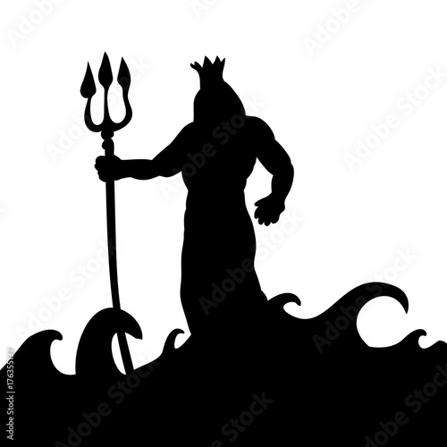 Poseidon god silhouette ancient mythology fantasy