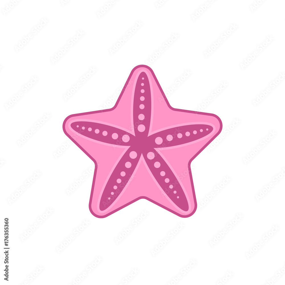 Star fish vector illustration in cartoon flat style on white isolated background. Sea star icon in minimal design. Star fish vector illustration in cartoon flat style on white isolated background. Sea star icon in minimal design.
