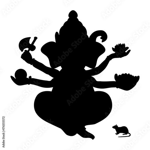 Genesha silhouette traditional religion spirituality