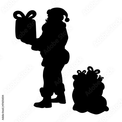 Santa claus silhouette christmas holiday