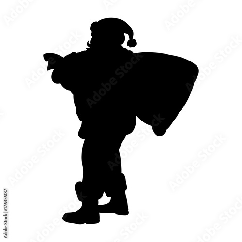 Santa claus silhouette christmas holiday