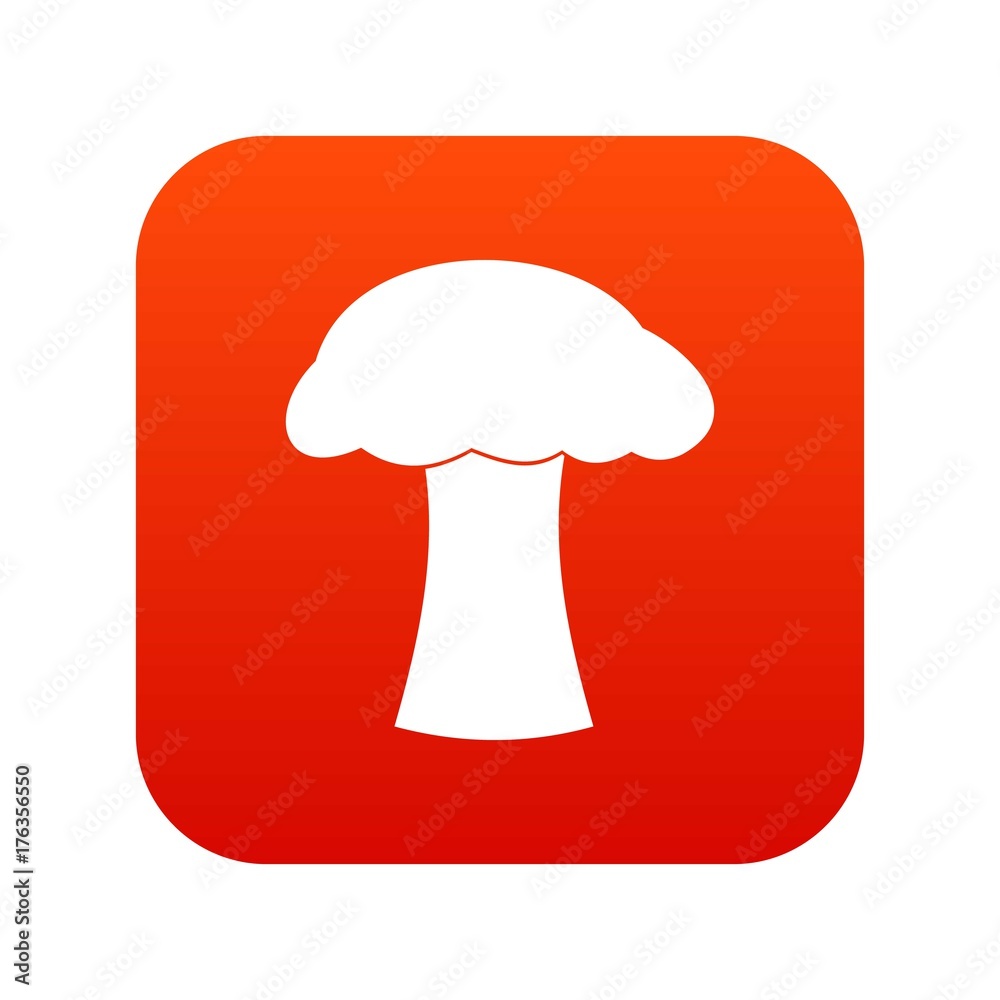 Mushroom icon digital red Mushroom icon digital red