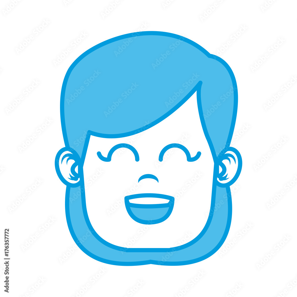 Cute girl face icon vector illustration graphic design