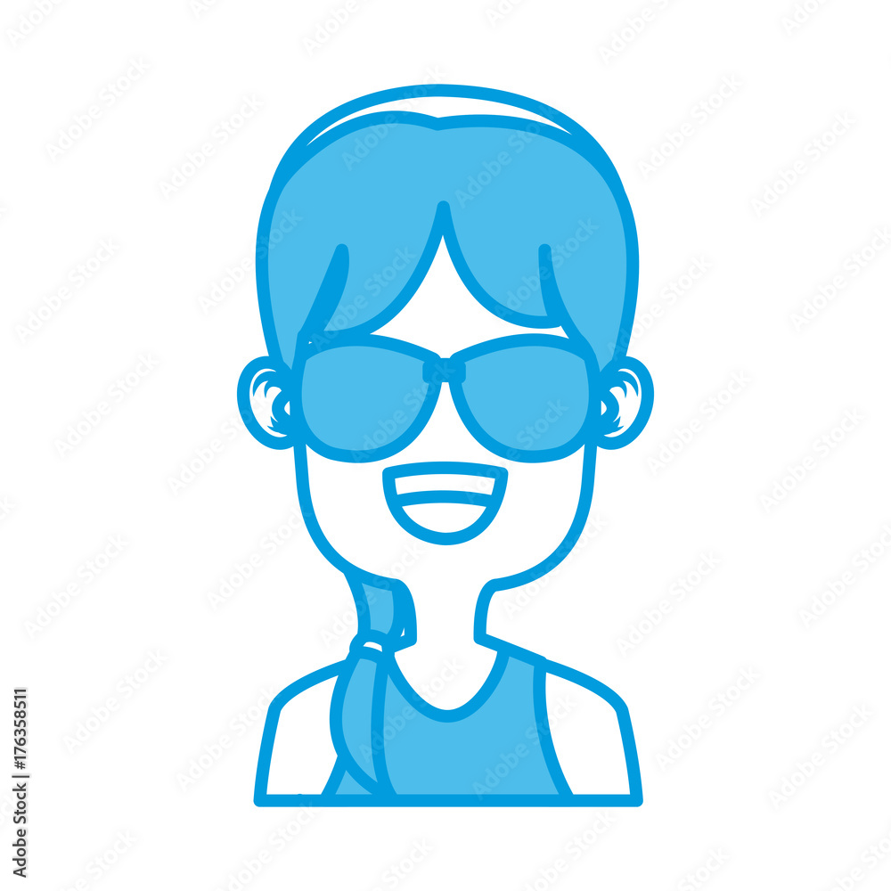 Girl with sunglasses icon vector illustration graphic design Girl with sunglasses icon vector illustration graphic design