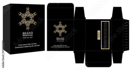 Packaging design vector, luxury box template and mock-up box.