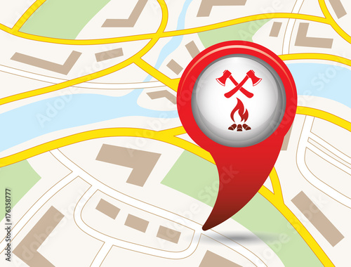 The ax and campfire icon