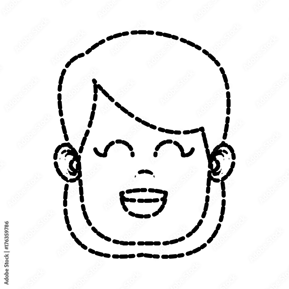 Cute girl face icon vector illustration graphic design