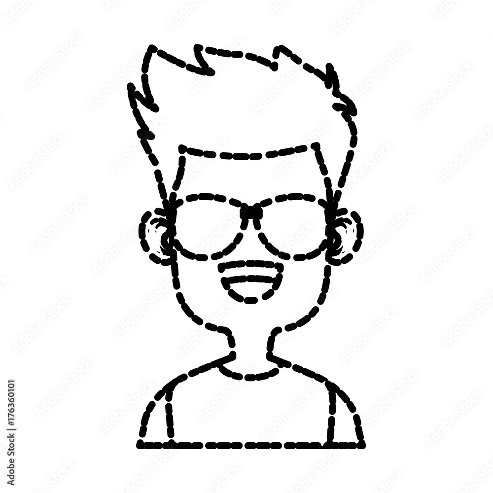 Boy with sunglasses cartoon icon vector illustration graphic design