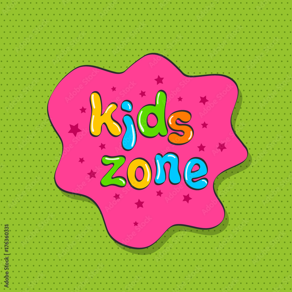 Colorful bubble letters for children s playroom decoration inscription