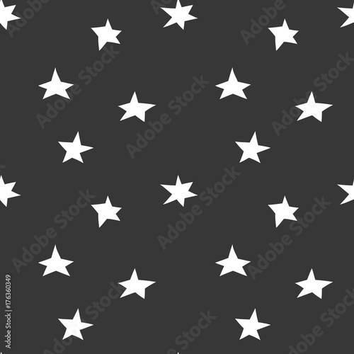 Black and white wrapping paper. Vector seamless geometric pattern with stars.