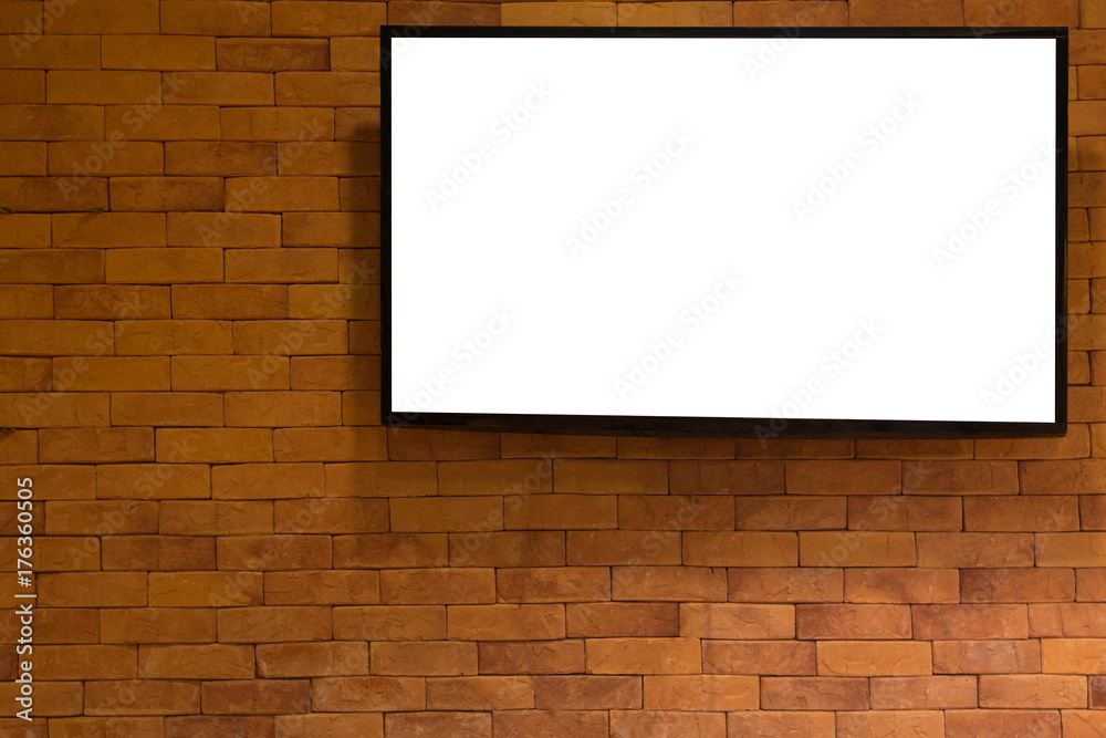 Billboard on a brick wall Billboard on a brick wall
