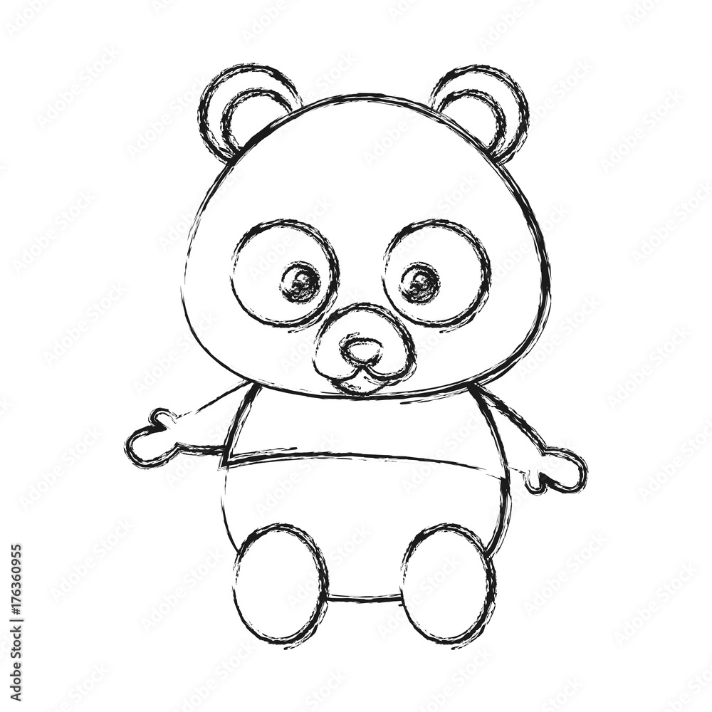cute panda bear icon over white background vector illustration cute panda bear icon over white background vector illustration