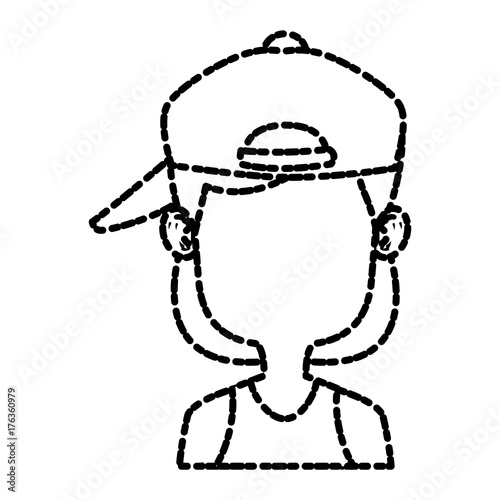 Girl faceless with hat cartoon icon vector illustration graphic