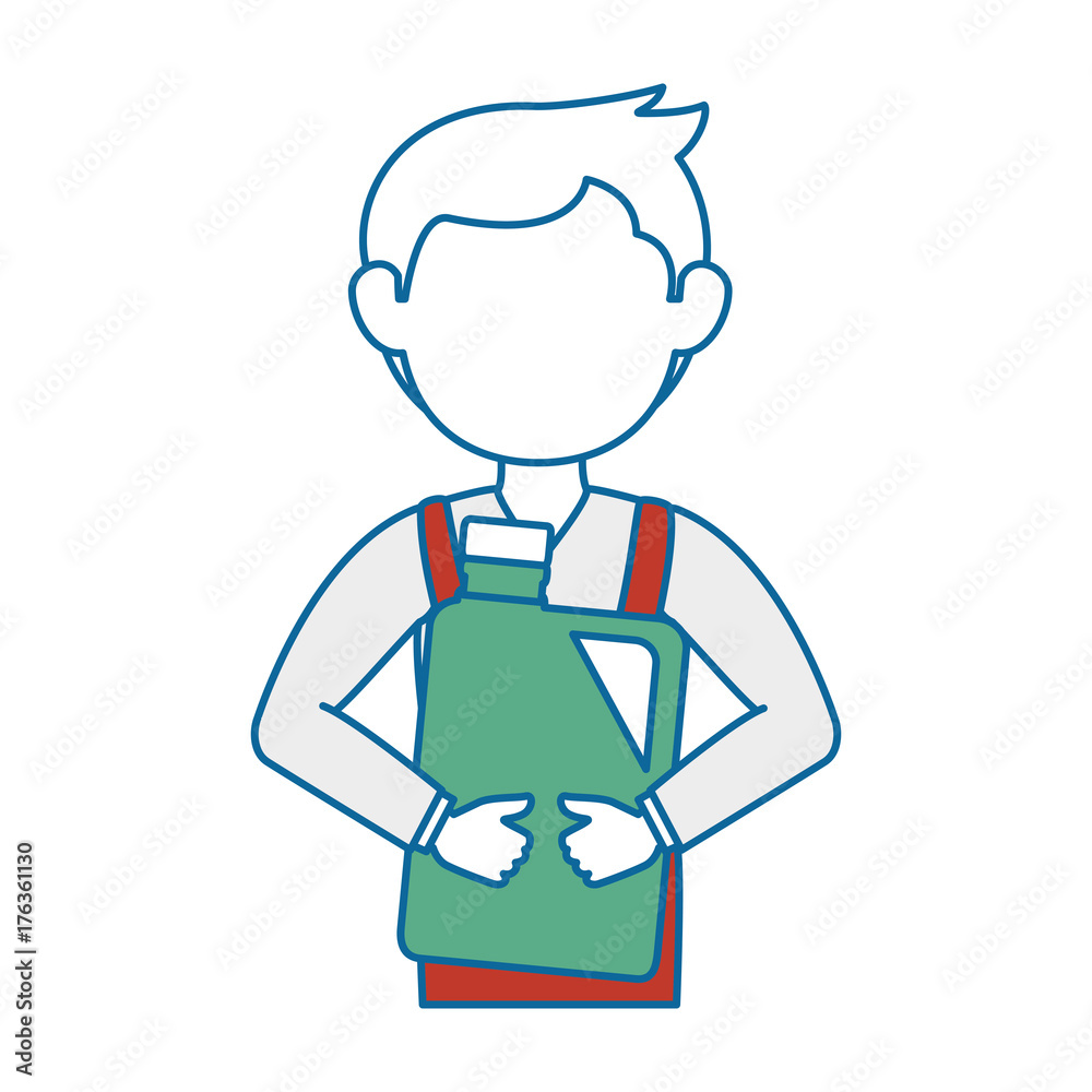 mechanic with gallon avatar character
