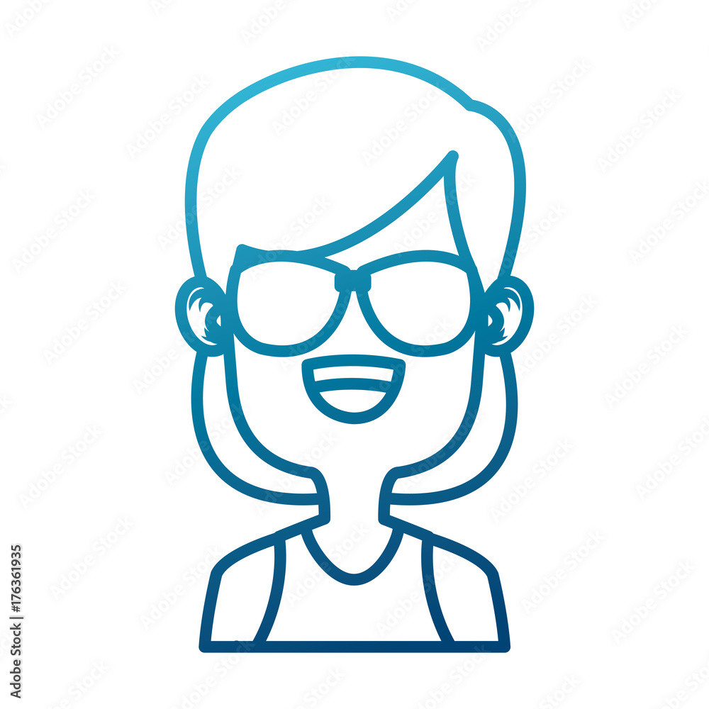 Girl with sunglasses icon vector illustration graphic Girl with sunglasses icon vector illustration graphic