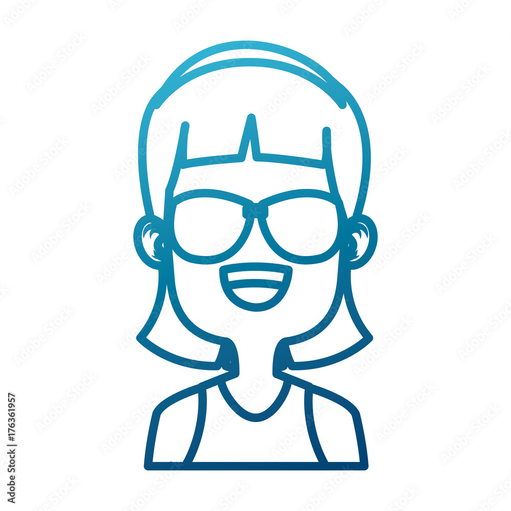 Girl with sunglasses icon vector illustration graphic Girl with sunglasses icon vector illustration graphic